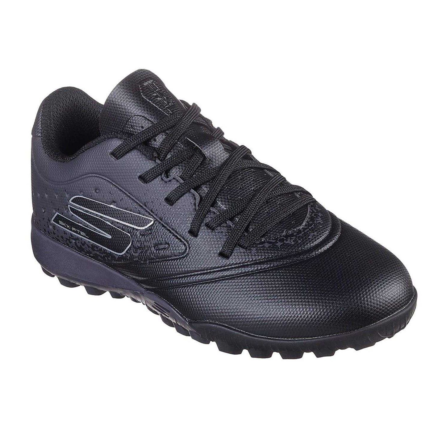 Black - Pack Shot - Skechers Childrens-Kids Razor 1.5 Graphic Print Flat Astro Turf Trainers