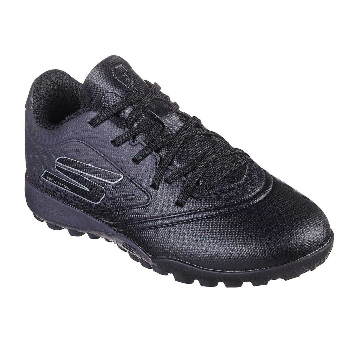 Black - Pack Shot - Skechers Childrens-Kids Razor 1.5 Graphic Print Flat Astro Turf Trainers