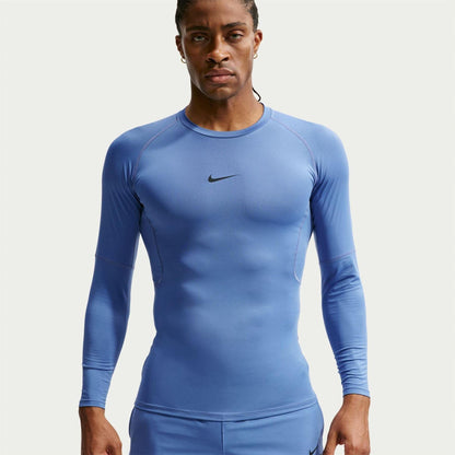 Indigo - Back - Nike Mens Pro Core Long-Sleeved T-Shirt