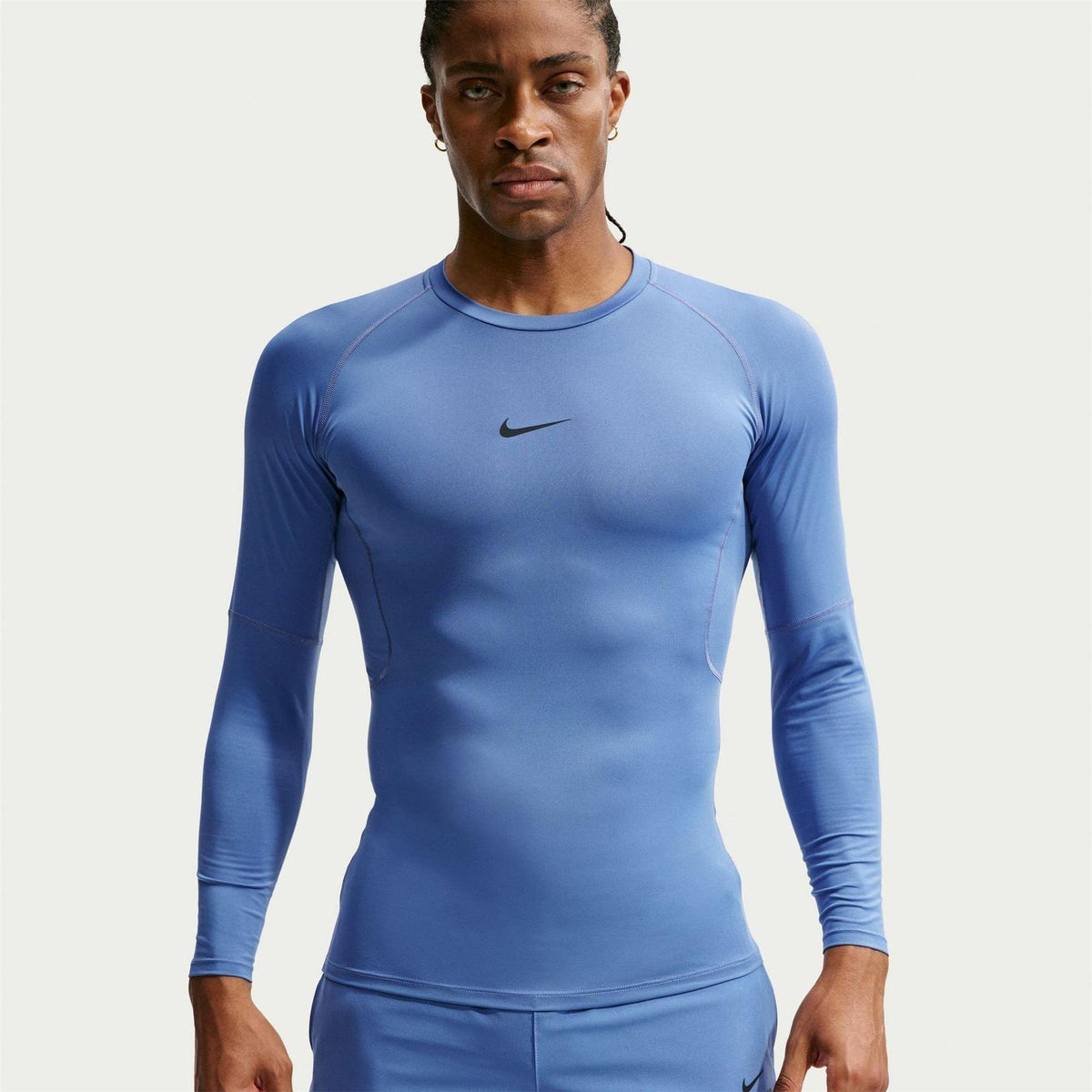 Indigo - Back - Nike Mens Pro Core Long-Sleeved T-Shirt