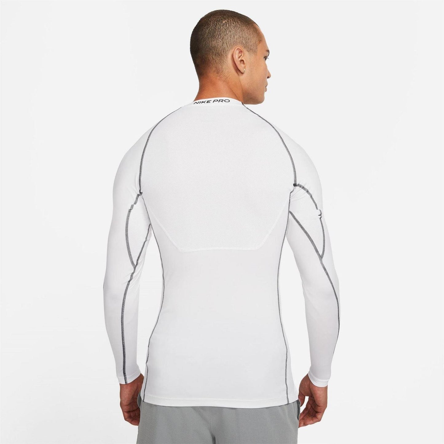 White - Back - Nike Mens Pro Core Long-Sleeved T-Shirt