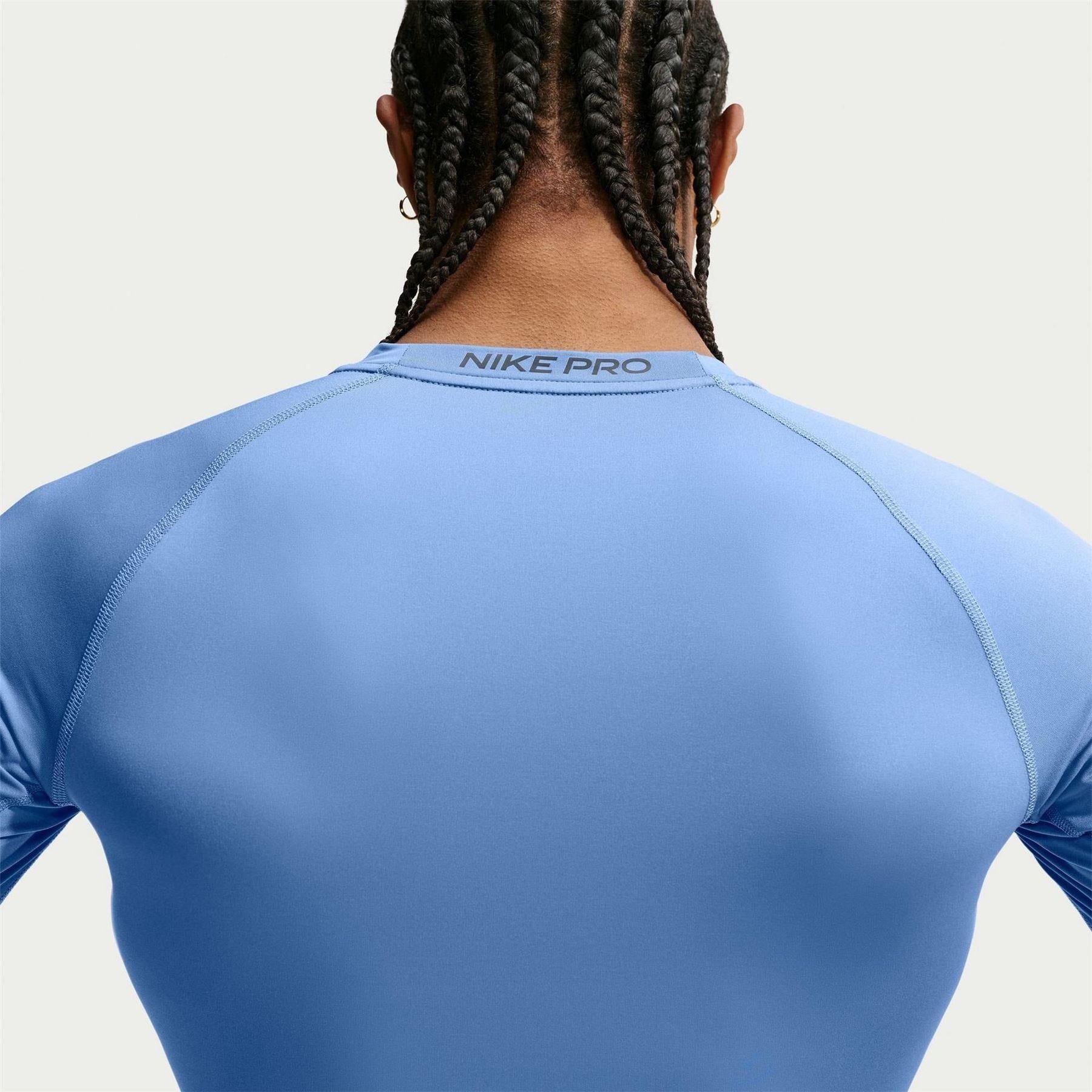 Indigo - Side - Nike Mens Pro Core Long-Sleeved T-Shirt