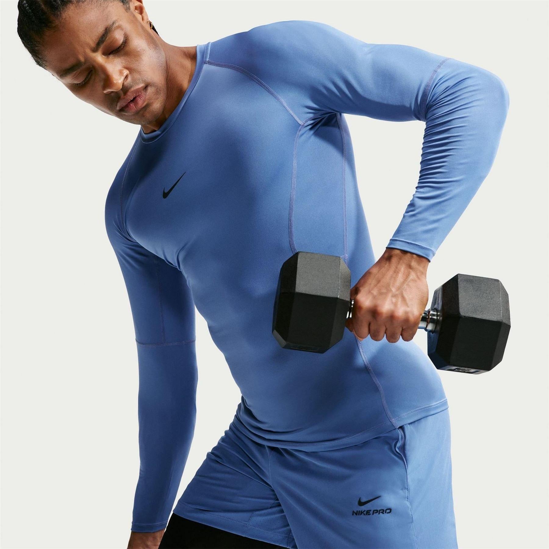 Indigo - Lifestyle - Nike Mens Pro Core Long-Sleeved T-Shirt