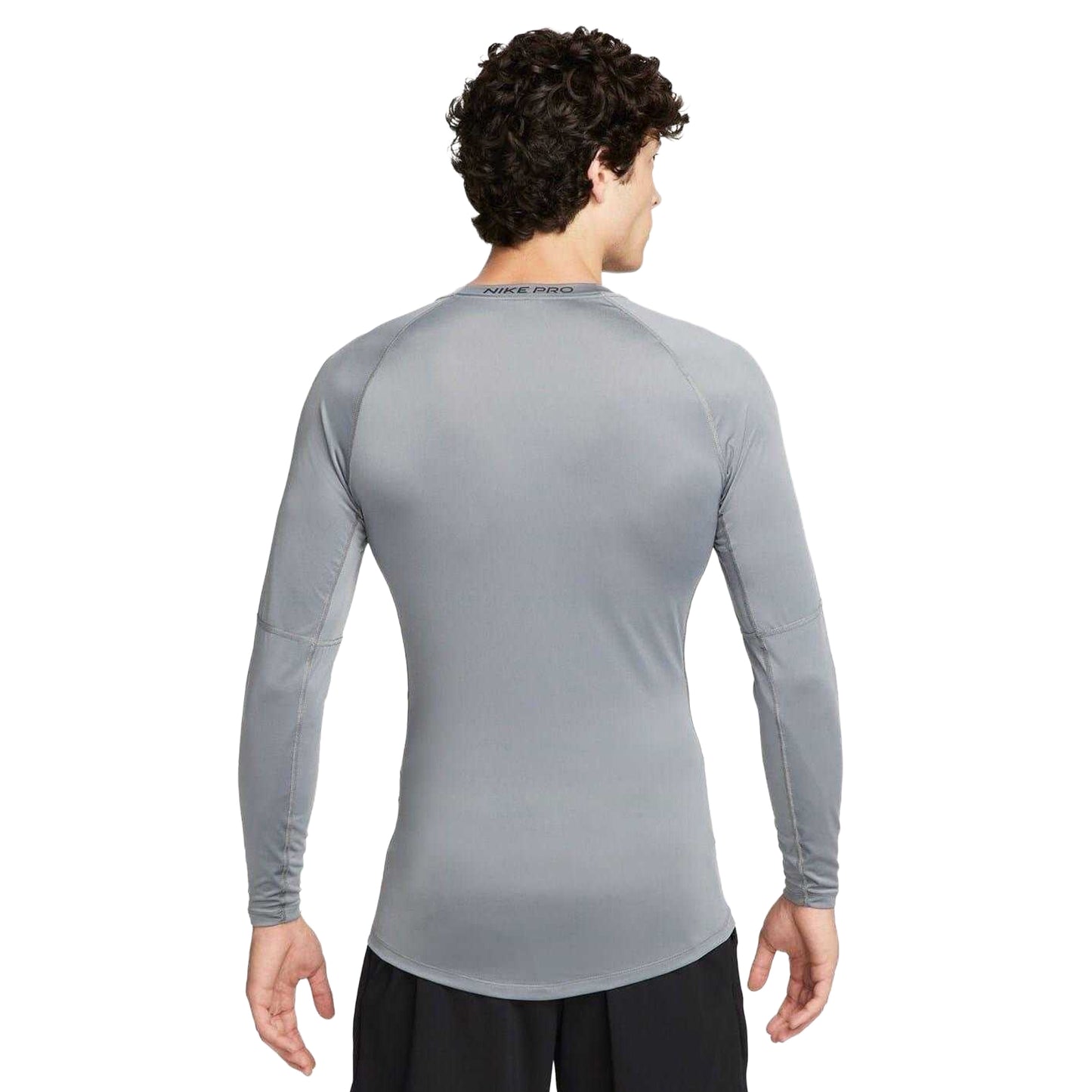 Grey - Back - Nike Mens Pro Core Long-Sleeved T-Shirt