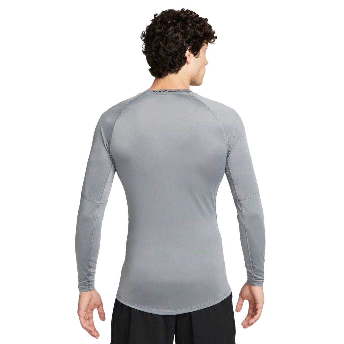Grey - Back - Nike Mens Pro Core Long-Sleeved T-Shirt