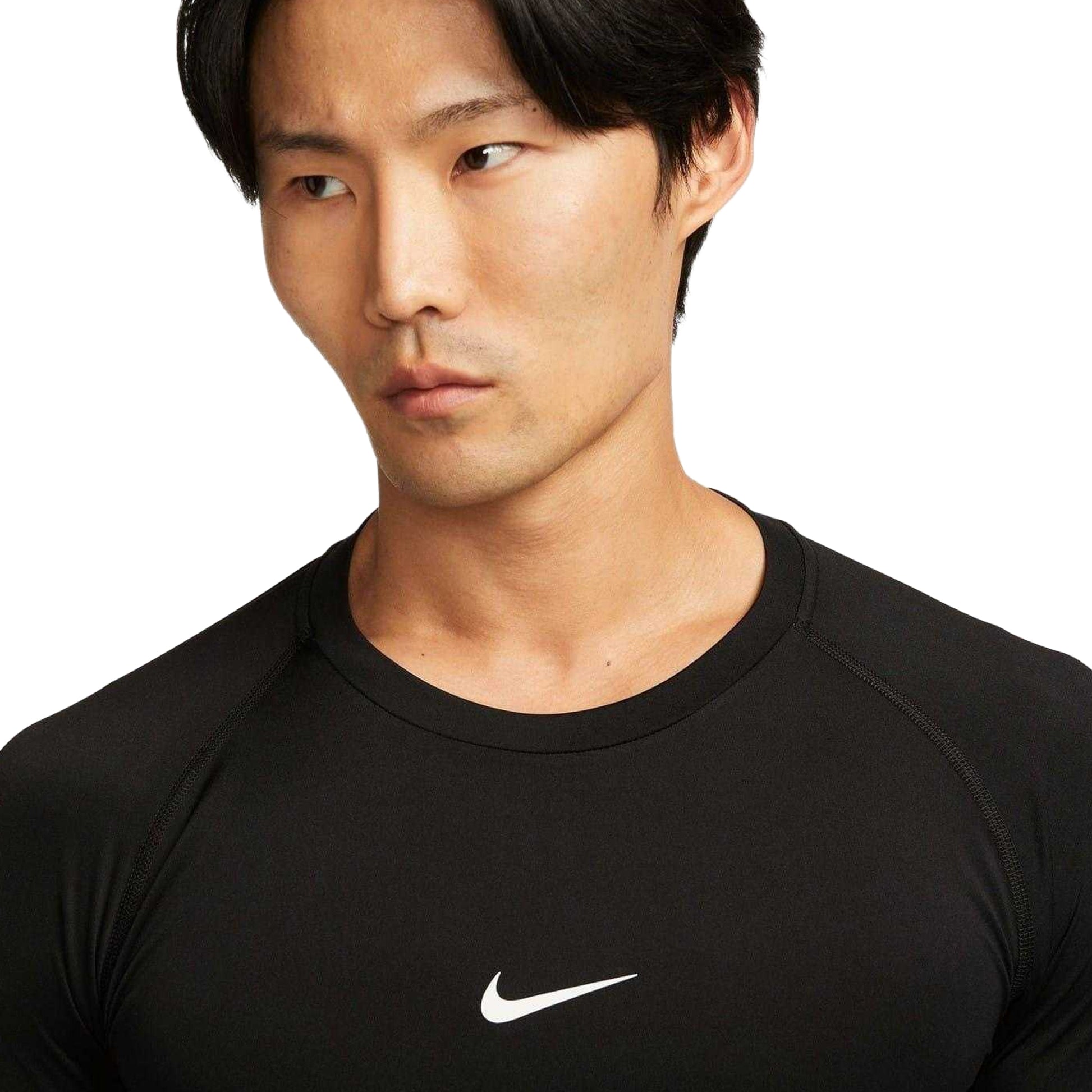 Black - Side - Nike Mens Pro Core Long-Sleeved T-Shirt