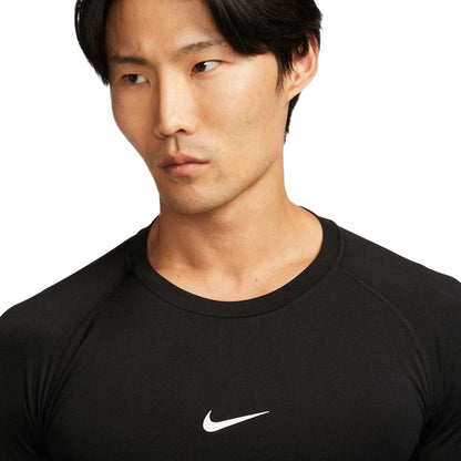 Black - Side - Nike Mens Pro Core Long-Sleeved T-Shirt