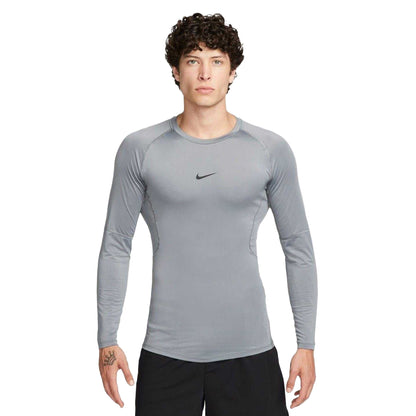 Grey - Front - Nike Mens Pro Core Long-Sleeved T-Shirt