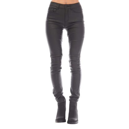 Black - Front - Only Womens-Ladies Anne K Faux Leather Trousers