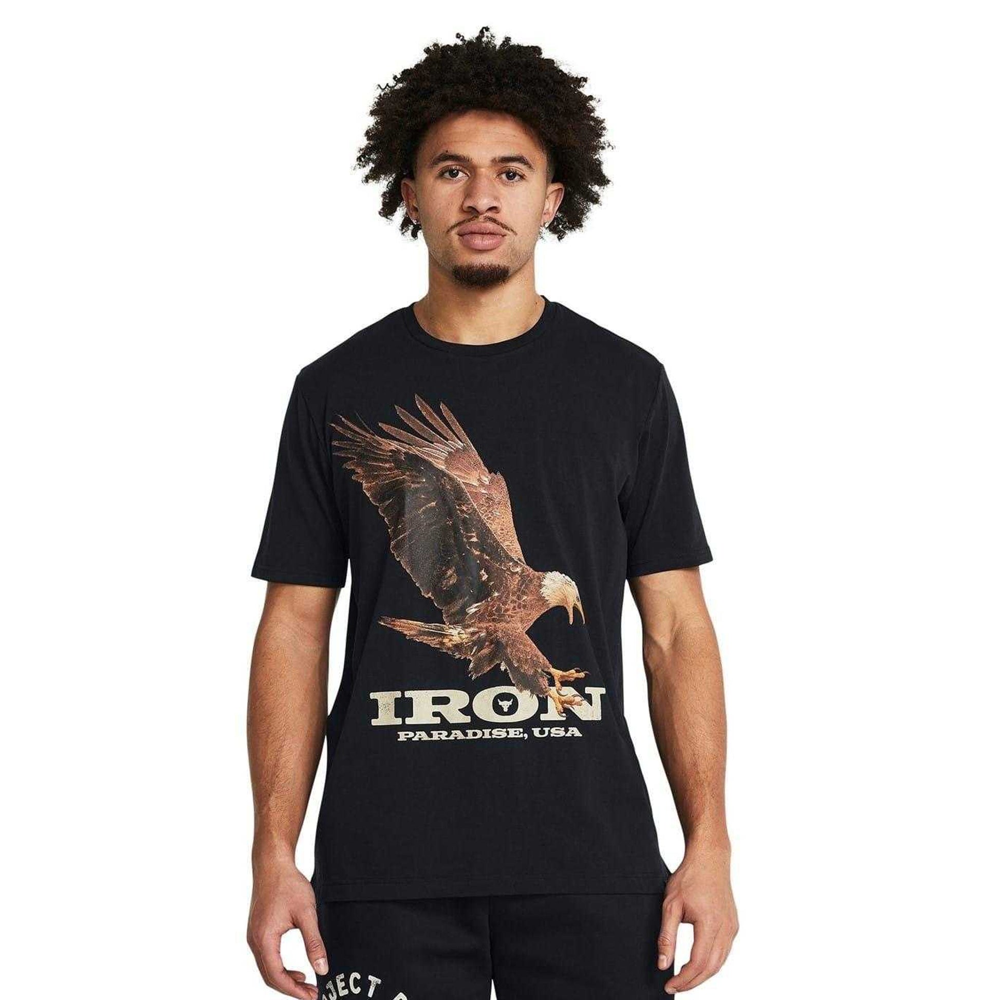 Black - Lifestyle - Under Armour Mens Project Rock Eagle T-Shirt