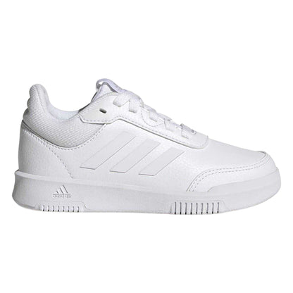White - Front - Adidas Boys Tensaur 3 Leather Trainers