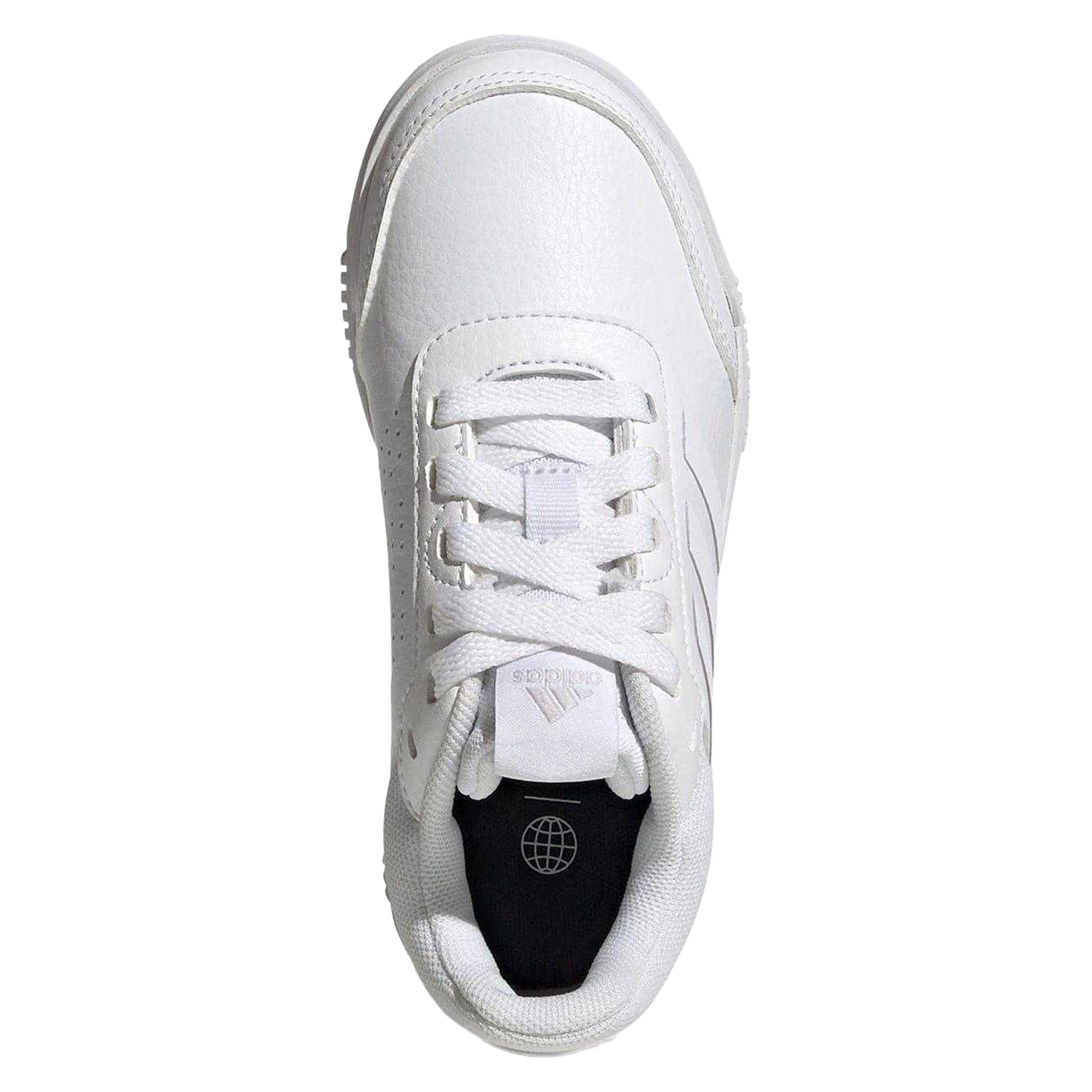 White - Side - Adidas Boys Tensaur 3 Leather Trainers