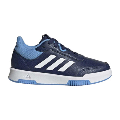 Navy-White - Front - Adidas Boys Tensaur 3 Leather Trainers