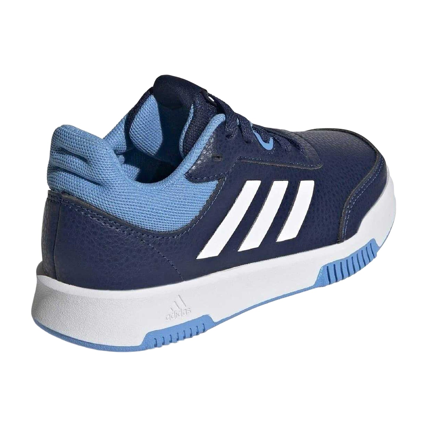 Navy-White - Back - Adidas Boys Tensaur 3 Leather Trainers