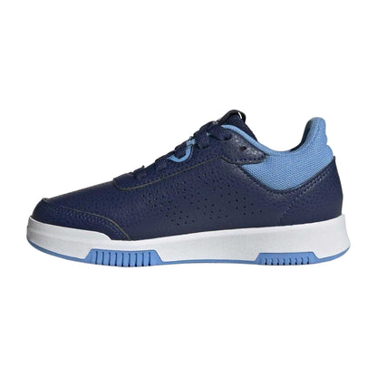 Navy-White - Side - Adidas Boys Tensaur 3 Leather Trainers