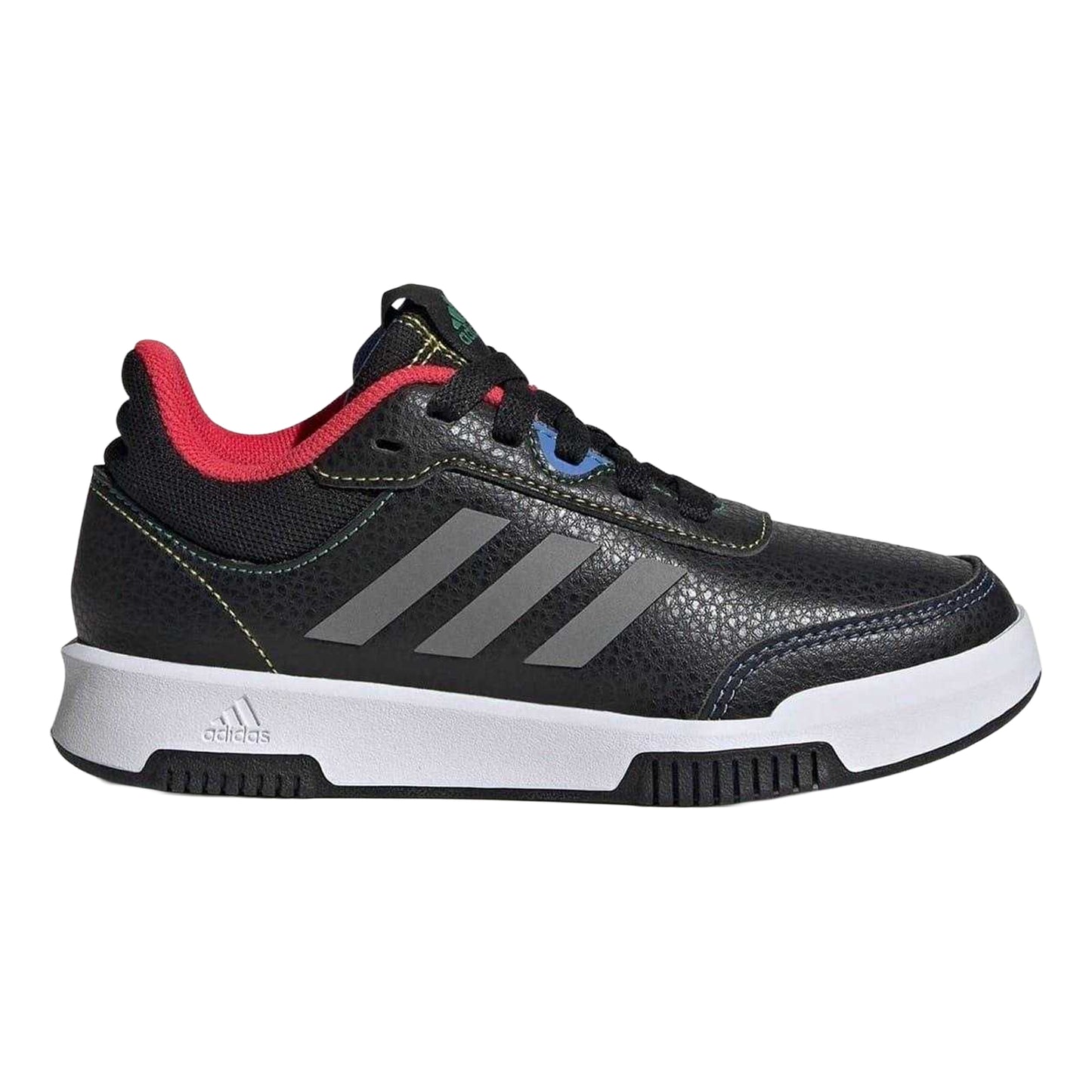 Black-Red - Front - Adidas Boys Tensaur 3 Leather Trainers