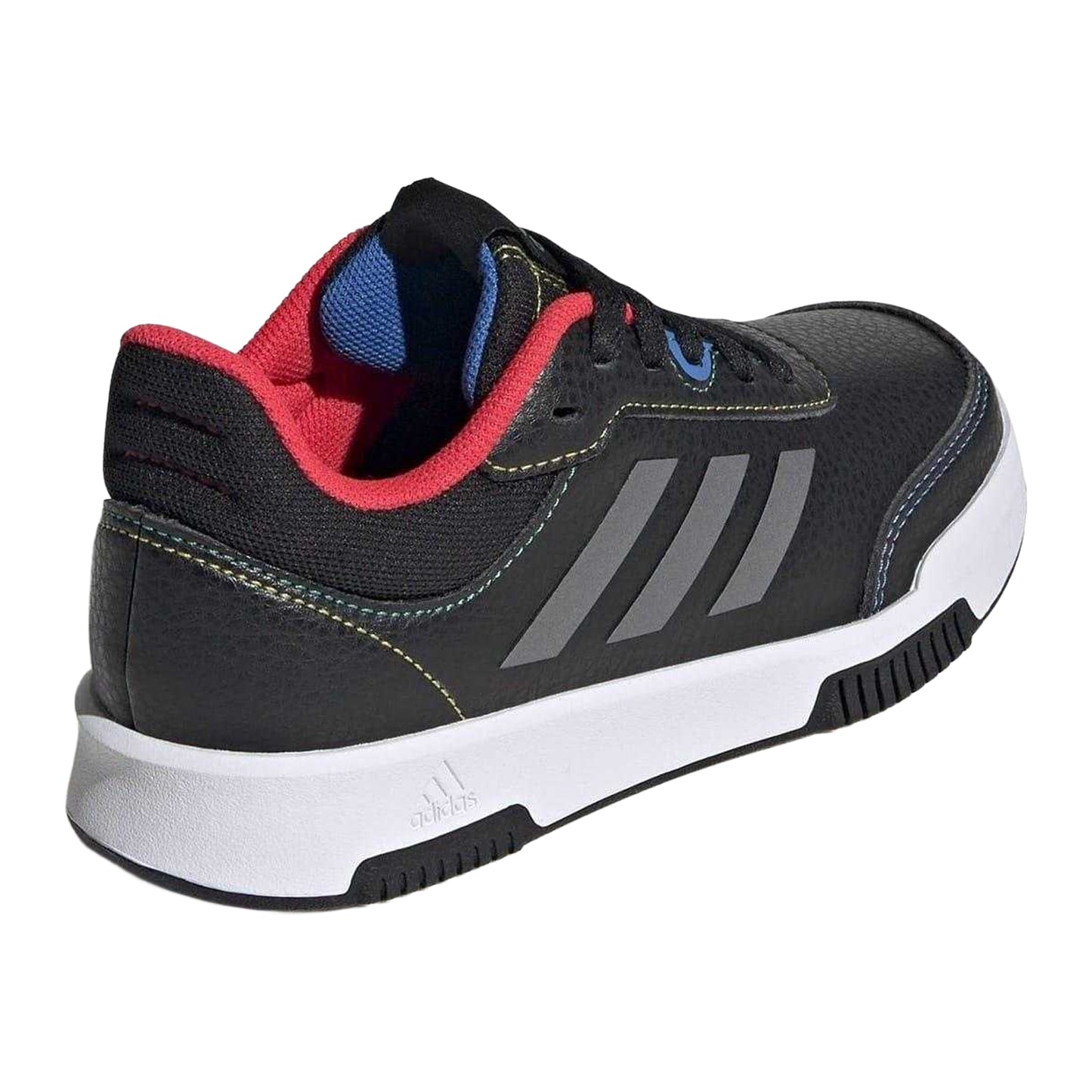 Black-Red - Back - Adidas Boys Tensaur 3 Leather Trainers