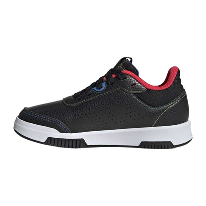 Black-Red - Side - Adidas Boys Tensaur 3 Leather Trainers