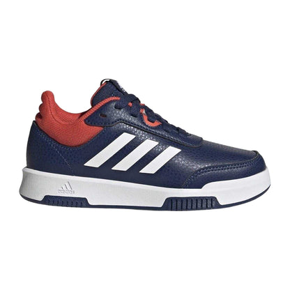 Navy-Red - Front - Adidas Boys Tensaur 3 Leather Trainers