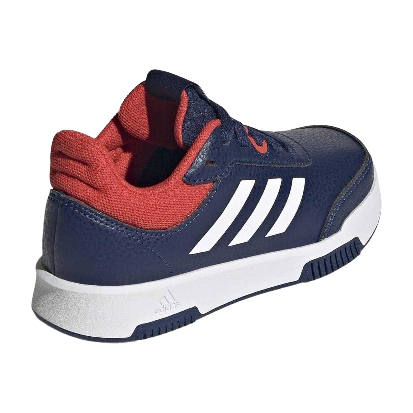 Navy-Red - Back - Adidas Boys Tensaur 3 Leather Trainers