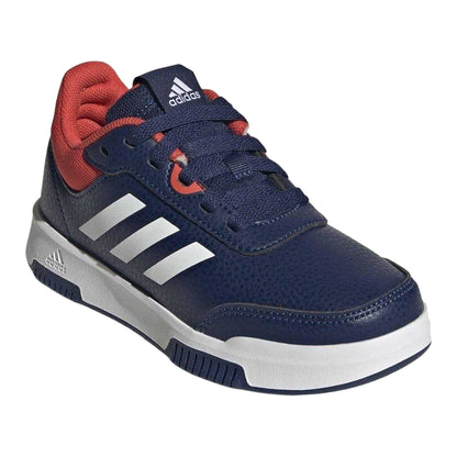 Navy-Red - Pack Shot - Adidas Boys Tensaur 3 Leather Trainers