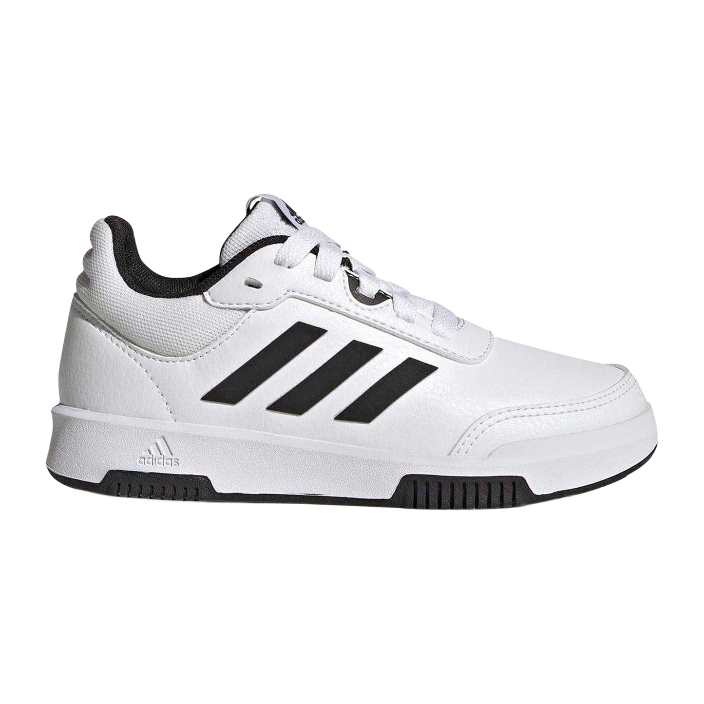 White-Black - Front - Adidas Boys Tensaur 3 Leather Trainers