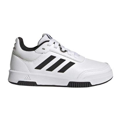 White-Black - Front - Adidas Boys Tensaur 3 Leather Trainers