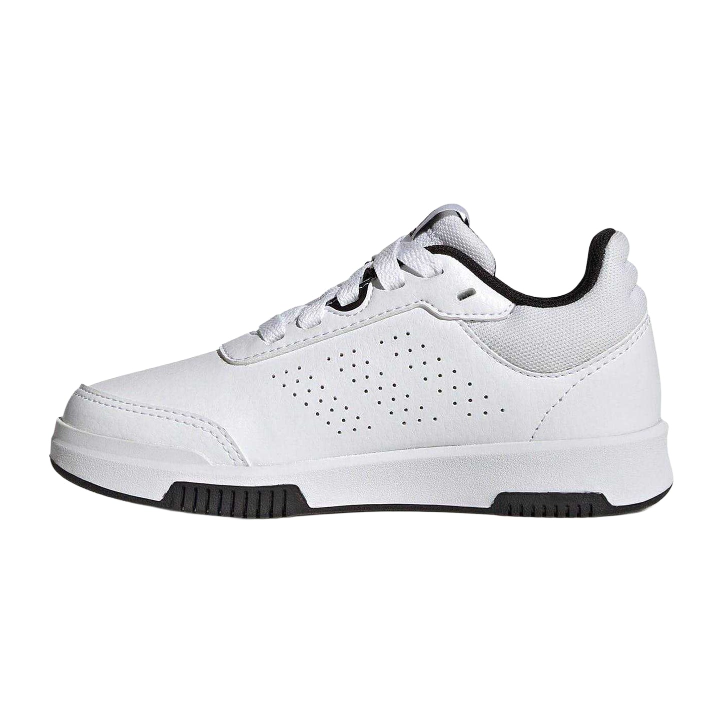 White-Black - Side - Adidas Boys Tensaur 3 Leather Trainers