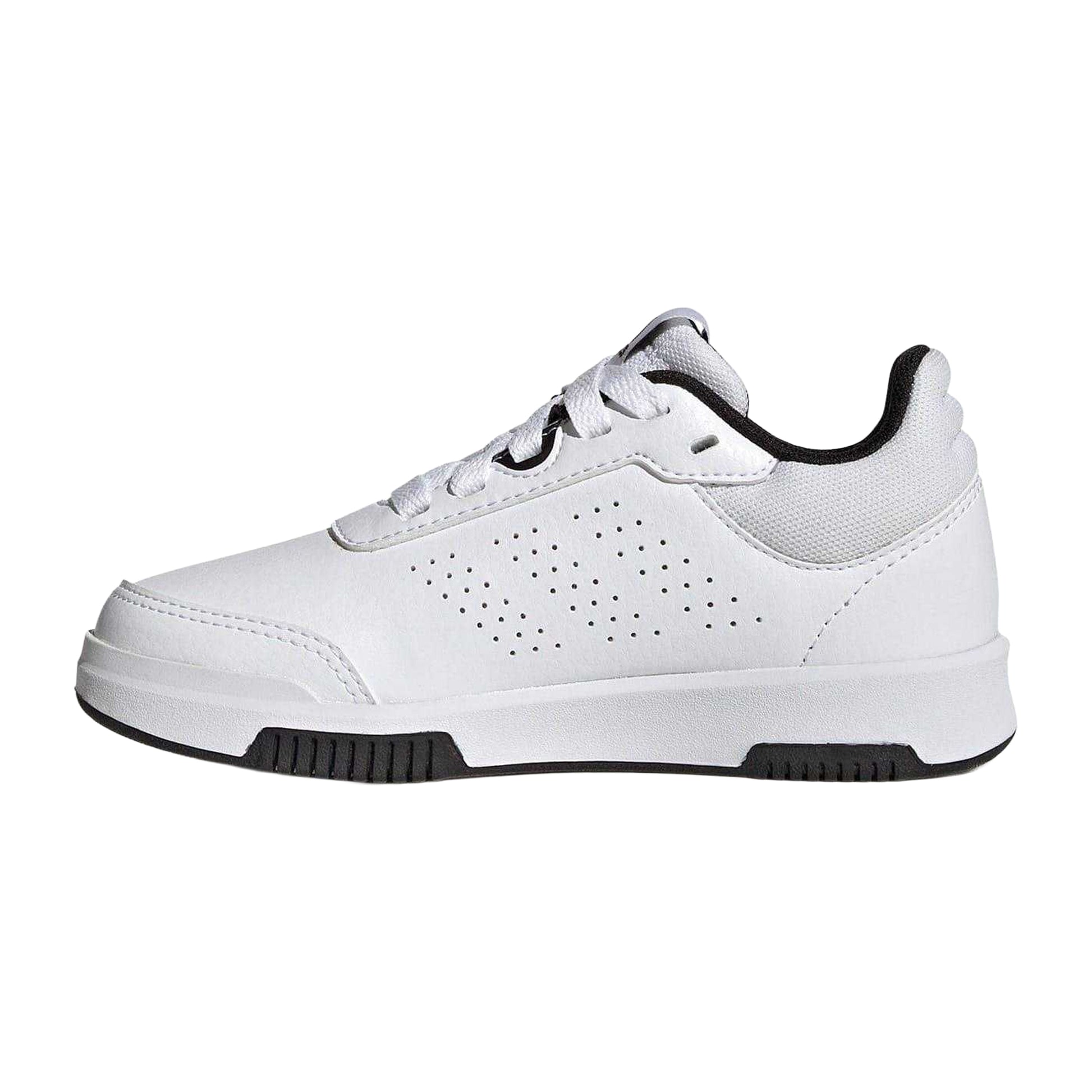 White-Black - Side - Adidas Boys Tensaur 3 Leather Trainers