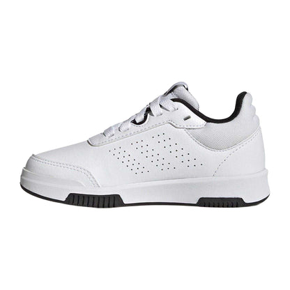 White-Black - Side - Adidas Boys Tensaur 3 Leather Trainers