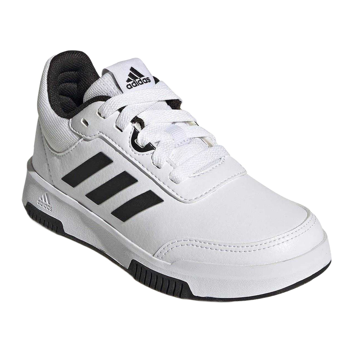 White-Black - Pack Shot - Adidas Boys Tensaur 3 Leather Trainers