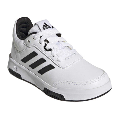 White-Black - Pack Shot - Adidas Boys Tensaur 3 Leather Trainers