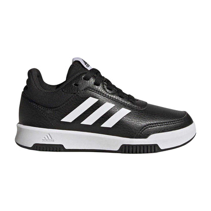 Black-White - Front - Adidas Boys Tensaur 3 Leather Trainers