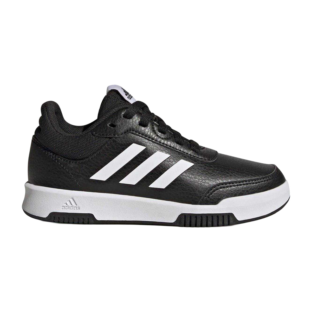 Black-White - Front - Adidas Boys Tensaur 3 Leather Trainers
