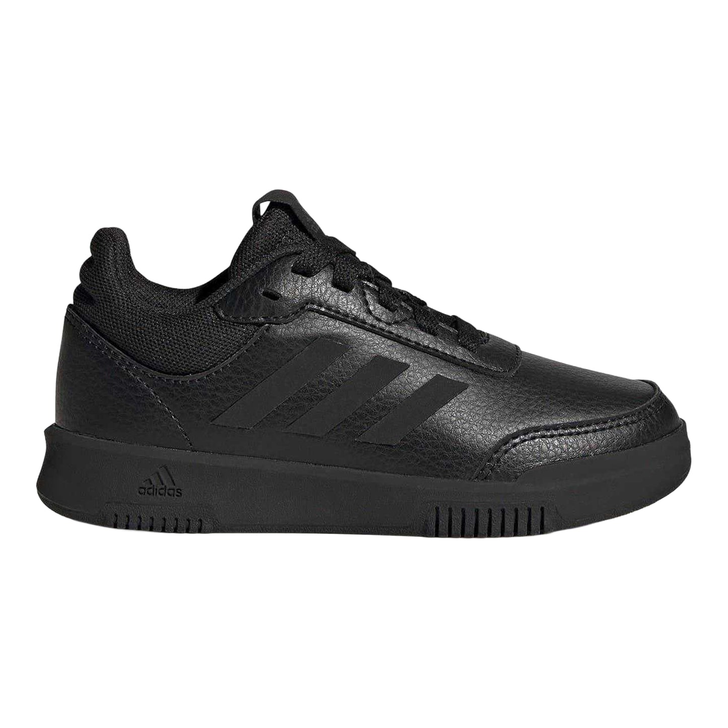 Triple Black - Front - Adidas Boys Tensaur 3 Leather Trainers