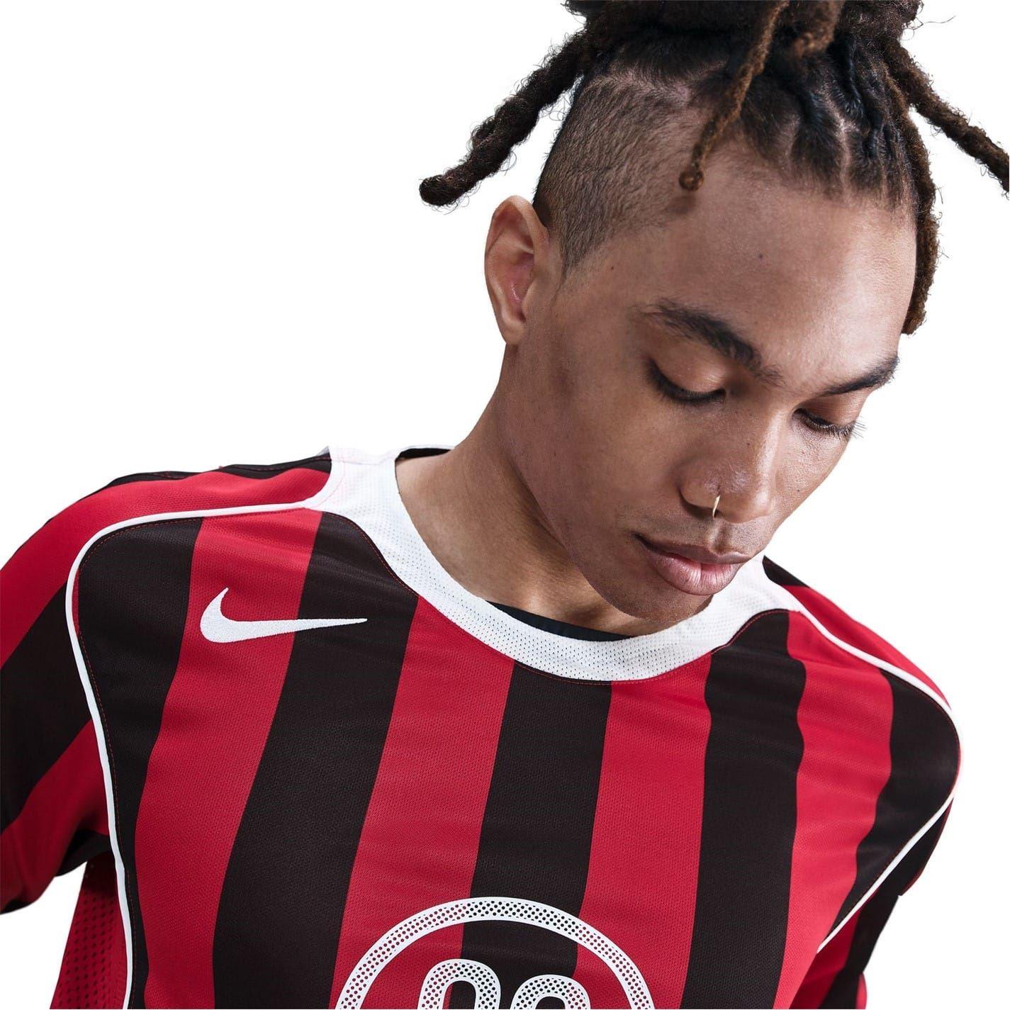 Red-White - Side - Nike Mens T90 Striped Football Jersey