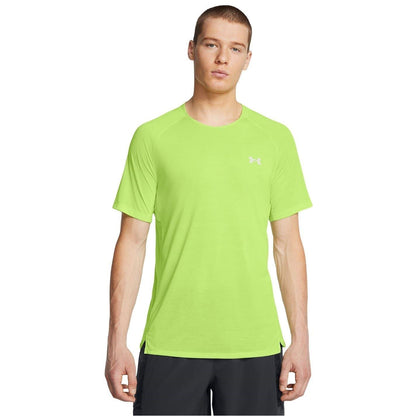 Green - Side - Under Armour Mens Launch Trail Run Raglan T-Shirt