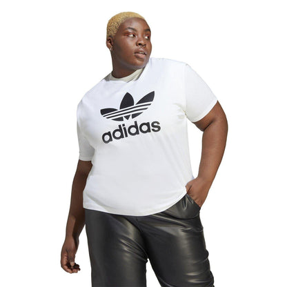 White - Lifestyle - Adidas Womens-Ladies Originals Cotton Plus T-Shirt