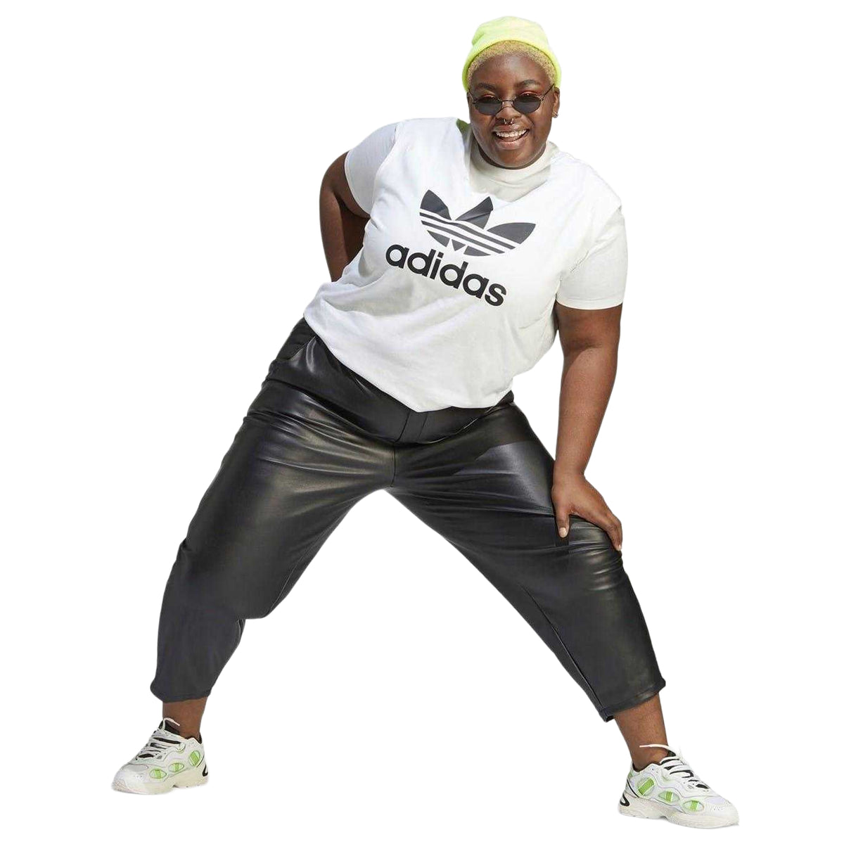 White - Pack Shot - Adidas Womens-Ladies Originals Cotton Plus T-Shirt