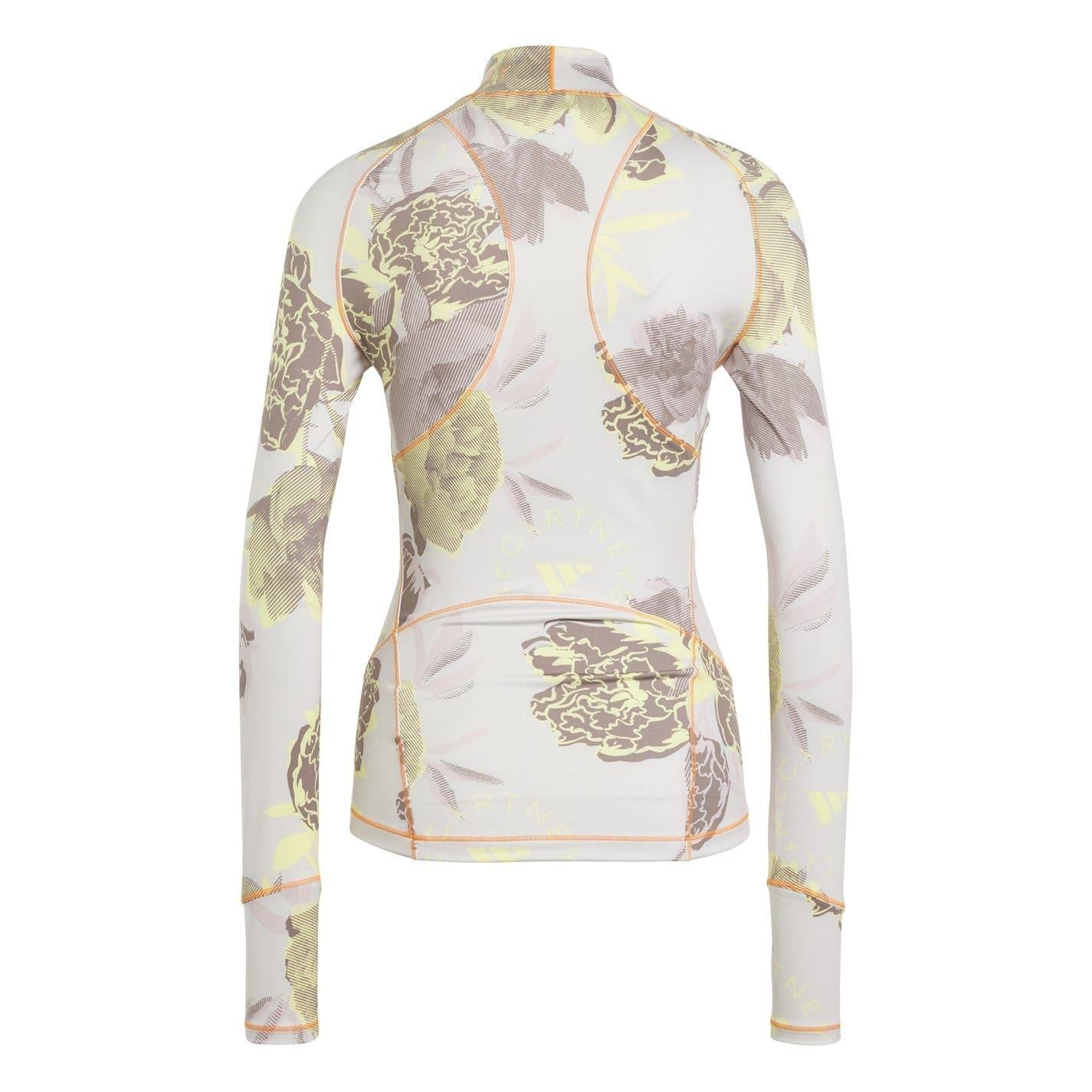Grey - Back - Adidas Womens-Ladies Stella McCartney Floral T-Shirt