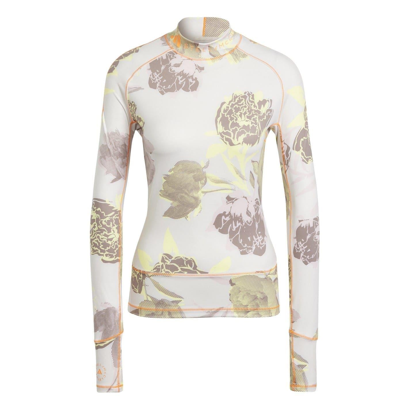 Grey - Front - Adidas Womens-Ladies Stella McCartney Floral T-Shirt