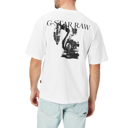 White - Lifestyle - G-Star Mens Industrial Graphic T-Shirt