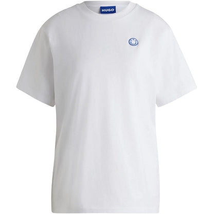 White - Front - Hugo Womens-Ladies Embroidered Logo T-Shirt