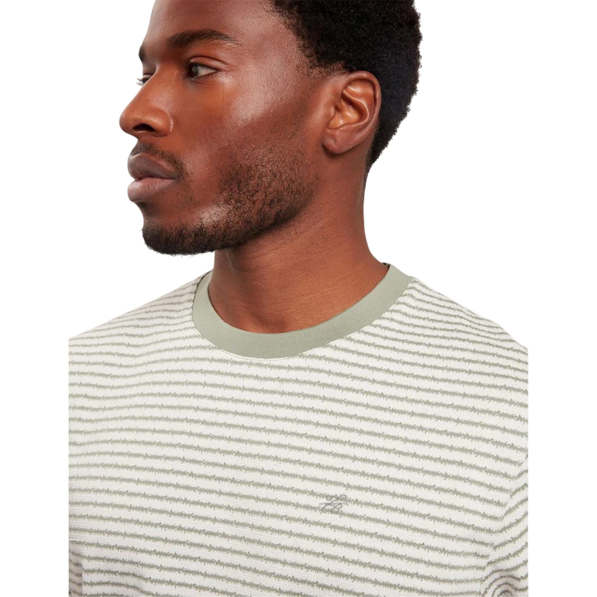 Mid Green - Side - Ted Baker Mens Striped T-Shirt