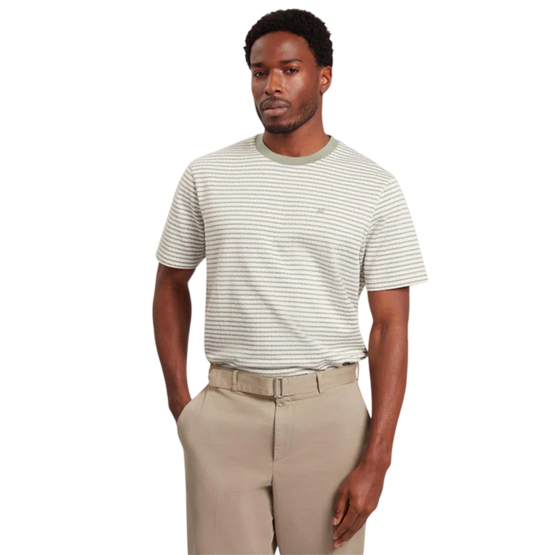 Mid Green - Lifestyle - Ted Baker Mens Striped T-Shirt
