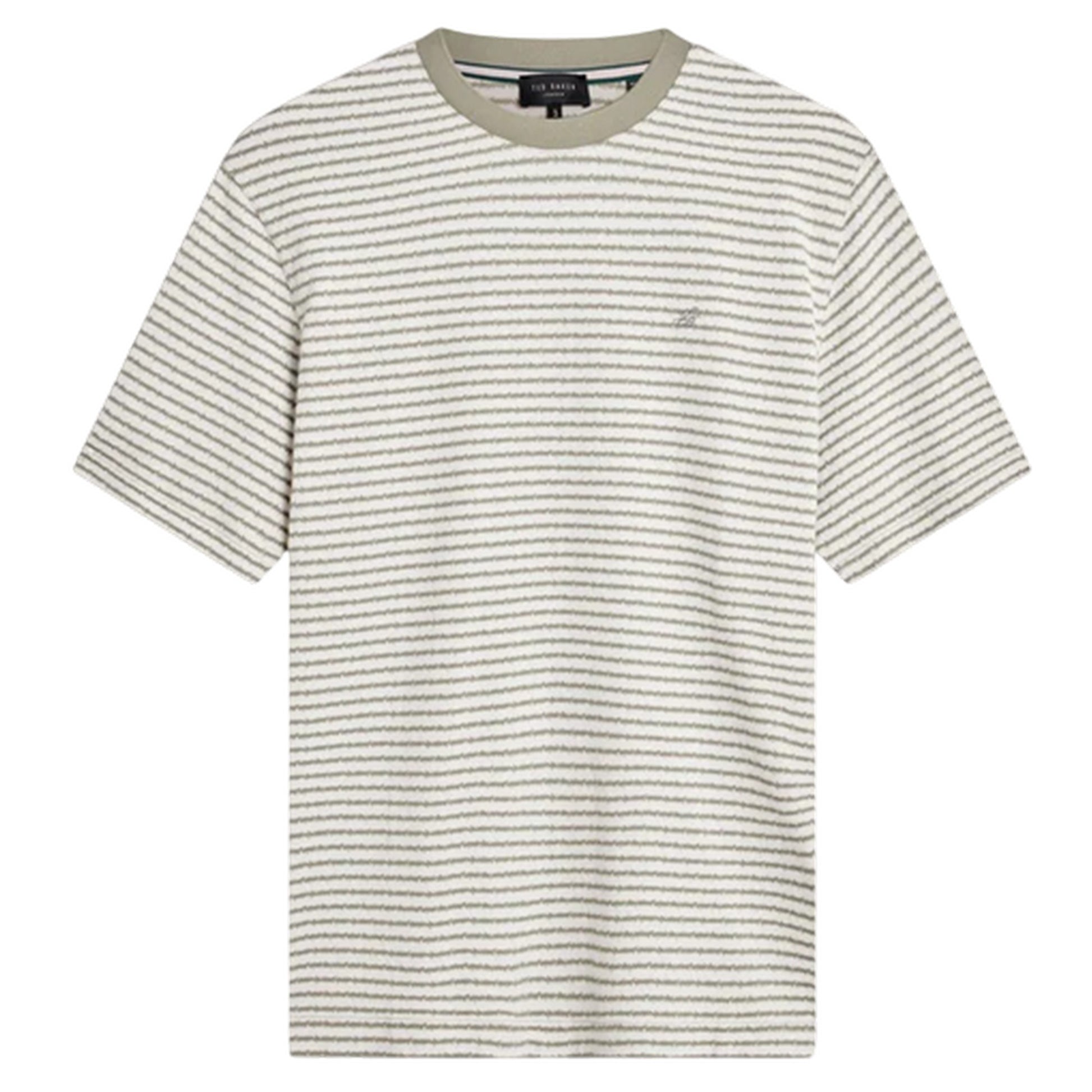 Mid Green - Front - Ted Baker Mens Striped T-Shirt