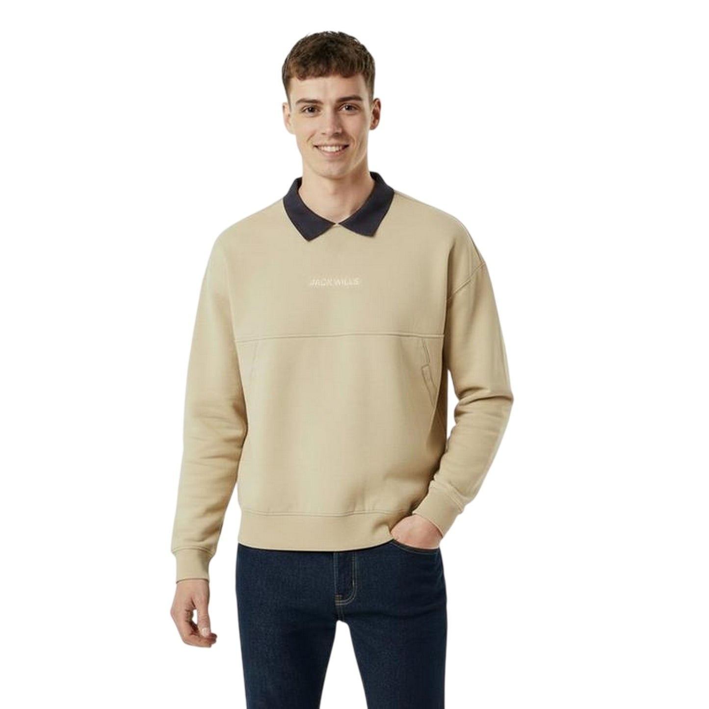Willow - Side - Jack Wills Mens Collared Regular Sweatshirt