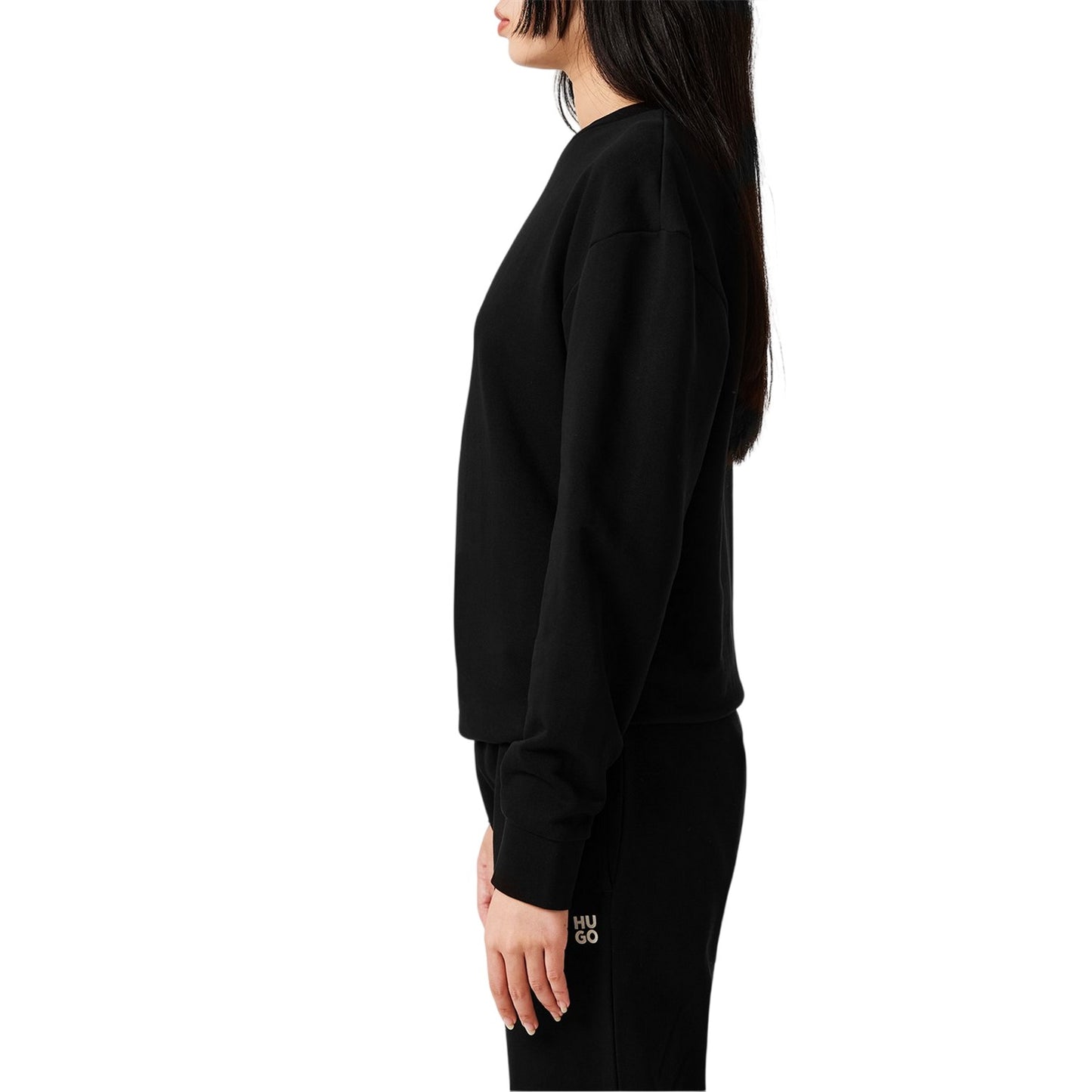 Black - Lifestyle - Hugo Womens-Ladies Rhinestone Logo Regular Sweatshirt