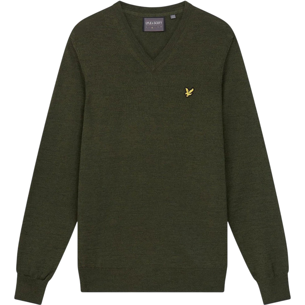 Cactus Green - Front - Lyle & Scott Mens V Neck Regular Golf Jumper