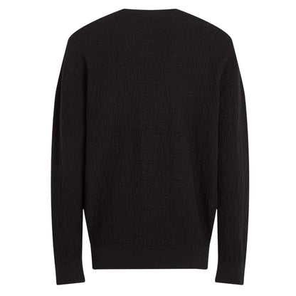 Black - Back - Calvin Klein Mens Jacquard Crew Neck Sweatshirt